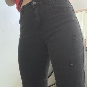 faded black ripped skinny jeans